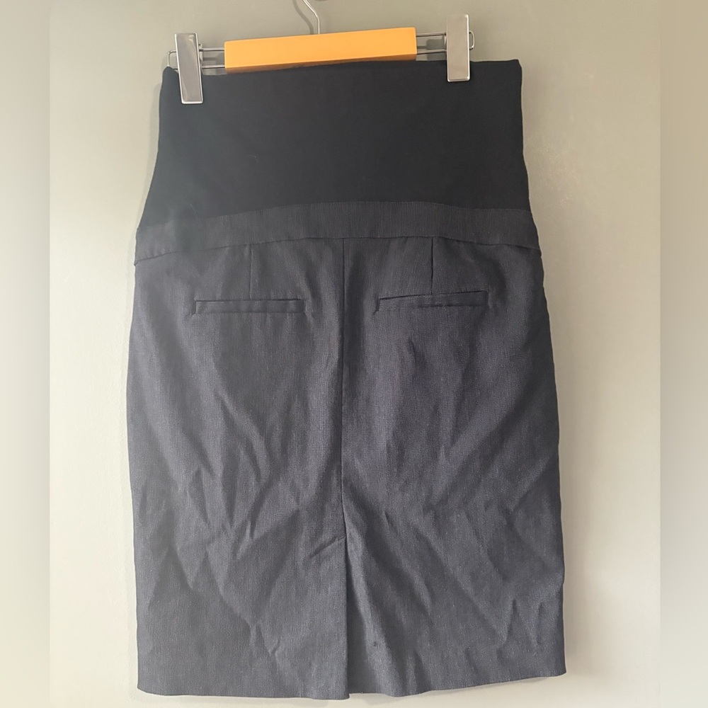 Thyme Maternity Black Pencil Skirt Small 🤰 Stretch Work Office Business Casual - Picture 5 of 8
